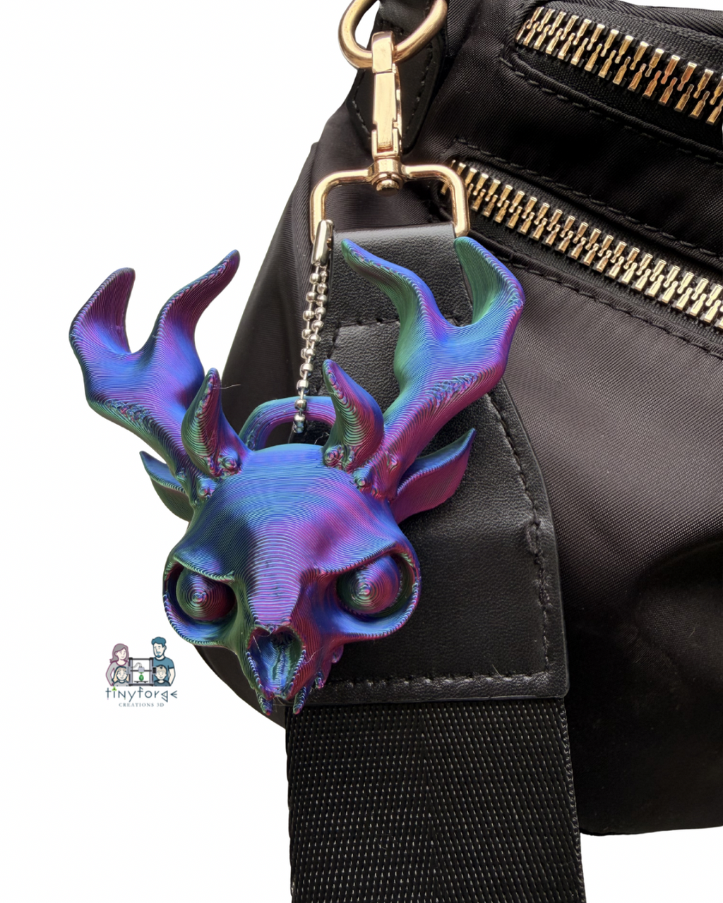 Mystic Stag Skull Keychain