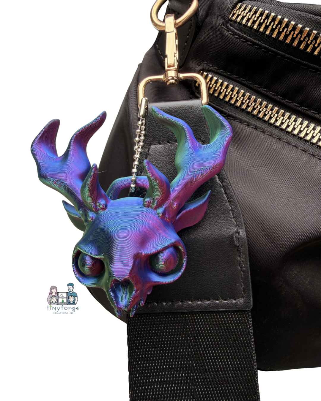Mystic Stag Skull Keychain